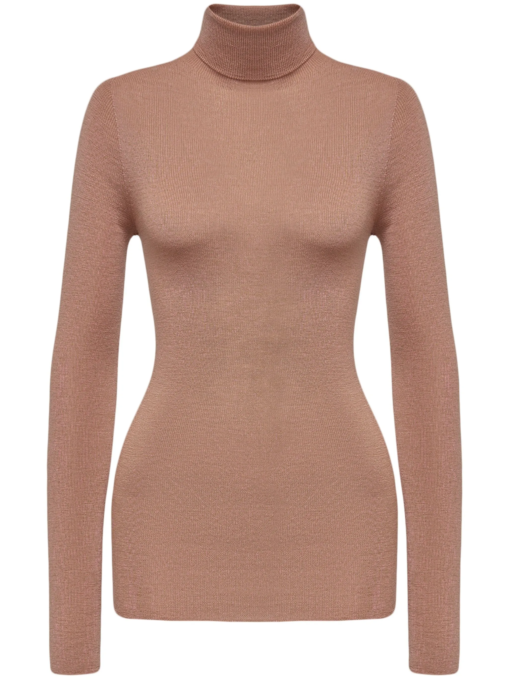 

Джемпер из шерсти мериноса с высоким воротником 12 Storeez, розовый