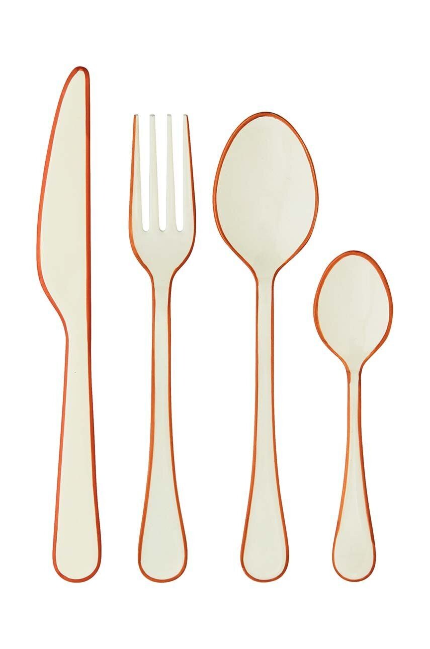 

Набор столовых приборов Madam Stoltz Enamel Cutlery, 4 шт, белый