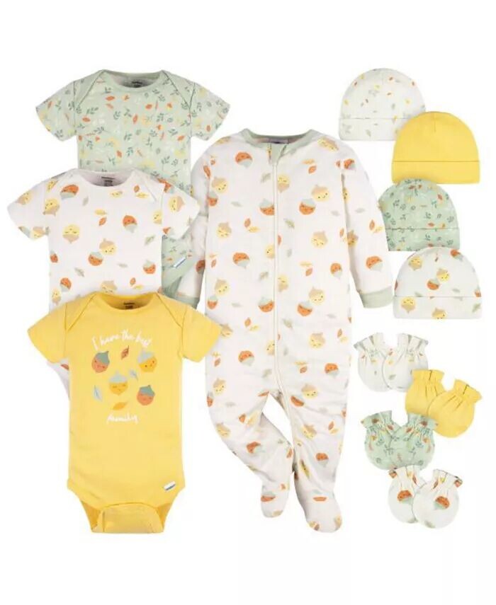 

Комплект из 12 предметов Baby Girls Baby Essentials, лисий Gerber, оранжевый