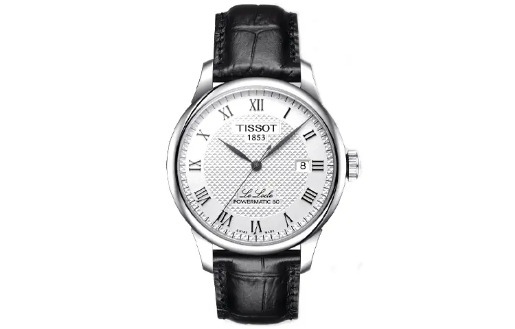 

TISSOT Часы Automatic Mechanical Movement Men's Watch Watch 39.3mm Silver Dial Stainless Steel Case Leather Strap, Silver Dial