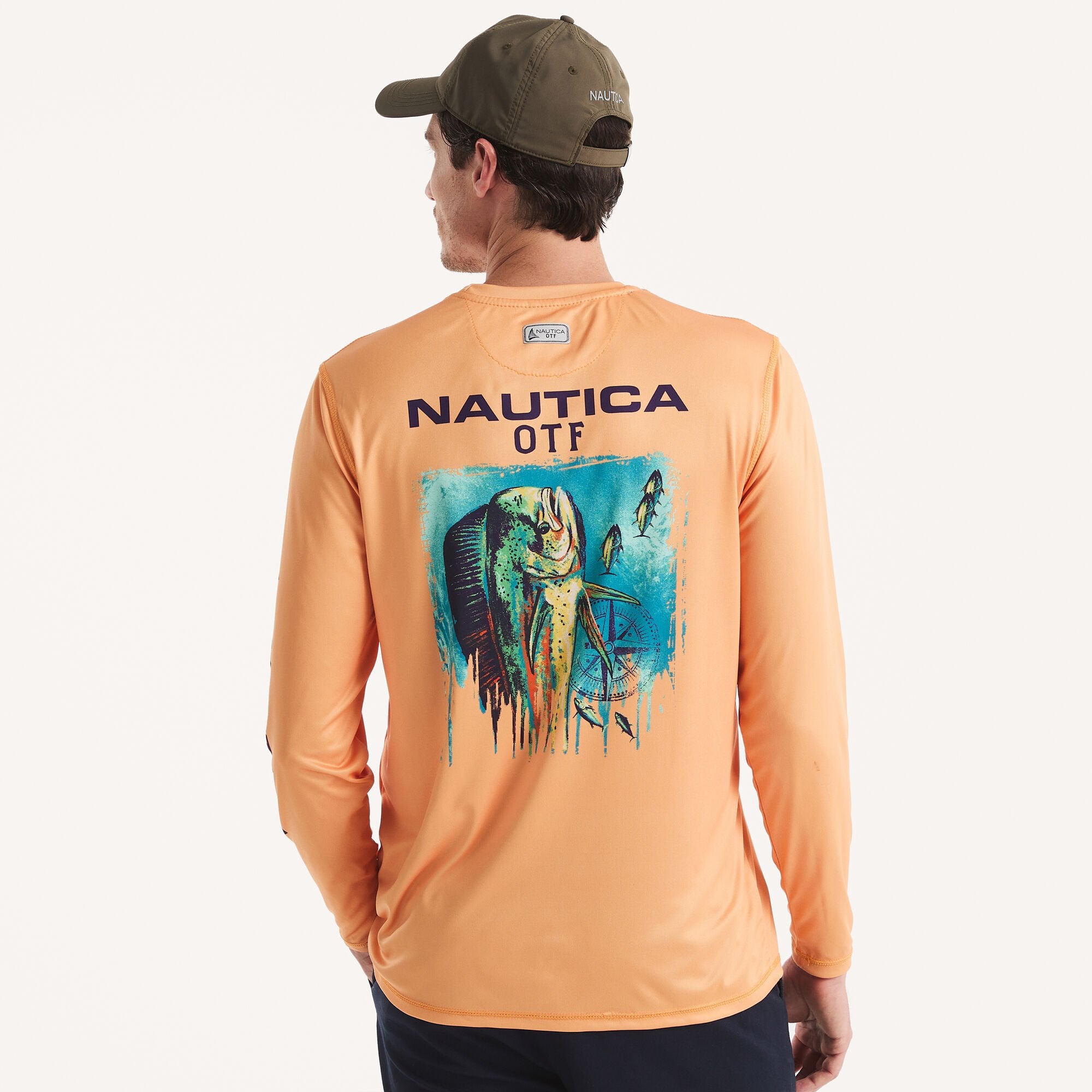 

Nautica Мужская рубашка Nautica Otf с длинным рукавом Upf 50+, цвет sunshine