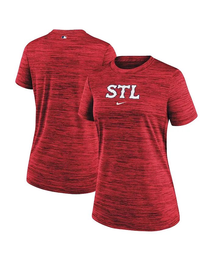 

Женская красная футболка St. Louis Cardinals 2024 City Connect Authentic Collection Practice Velocity Nike