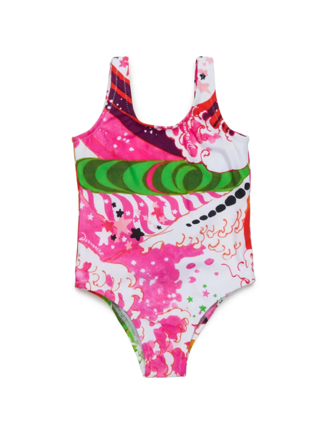 

DSQUARED2 KIDS купальник с графичным принтом, белый