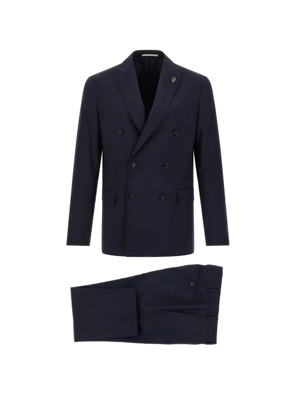 

Двубортный костюм Lord с металлической брошей Pal Zileri, синий