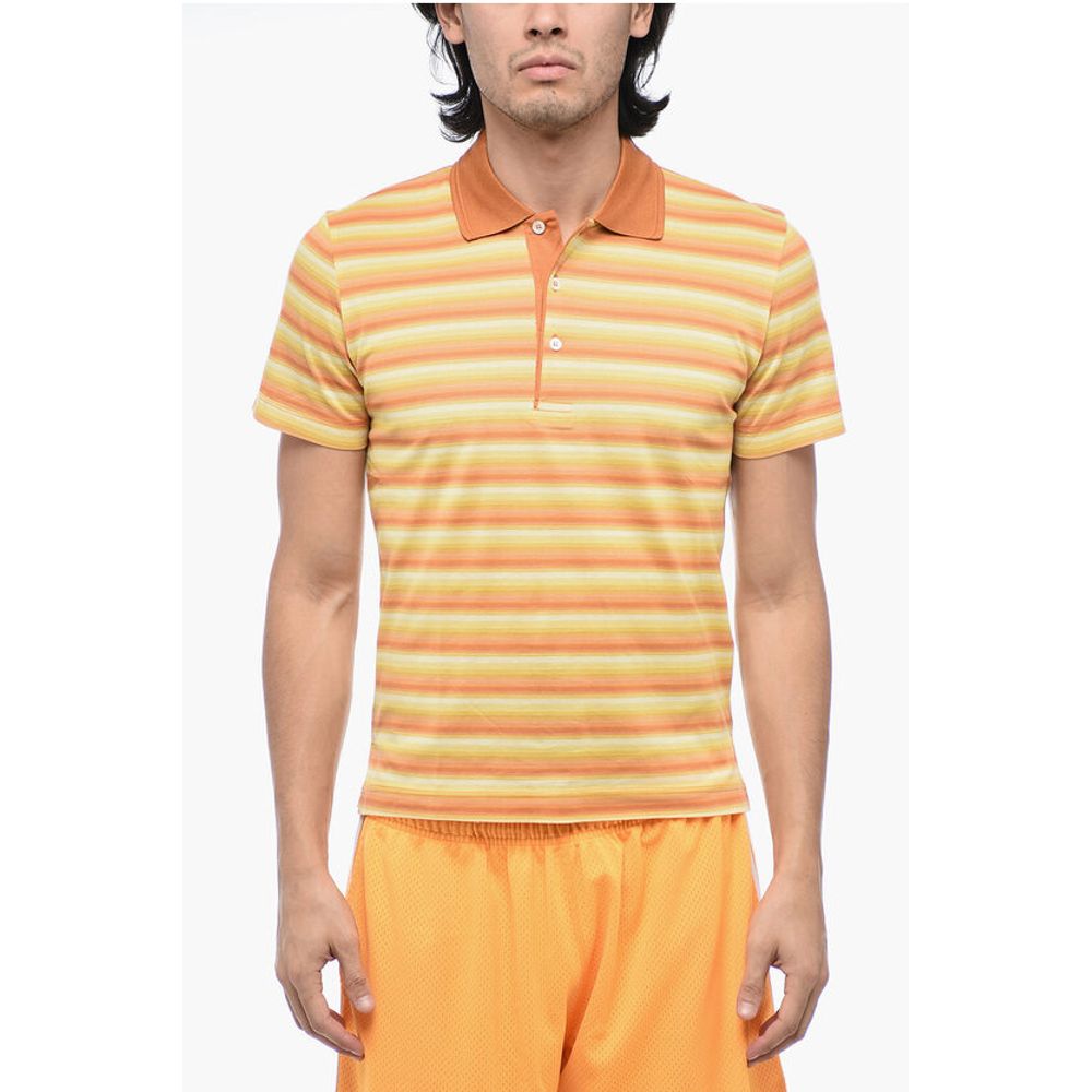 

Полосатая рубашка-поло с короткими рукавами Corneliani, Orange