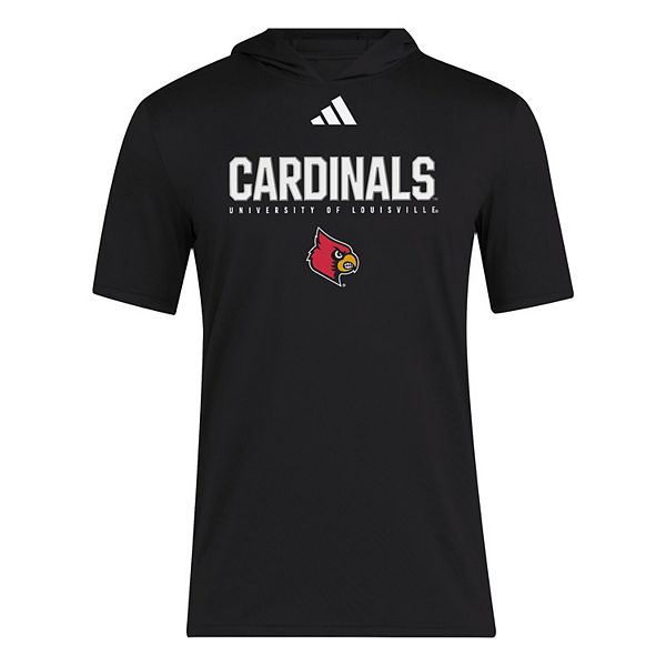 Мужская черная худи louisville cardinals 2025 areoready sideline training Adidas — фото 3
