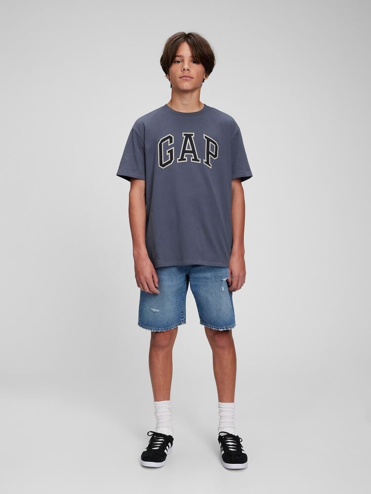 

Подростковая футболка с органическим логотипом Gap, синий