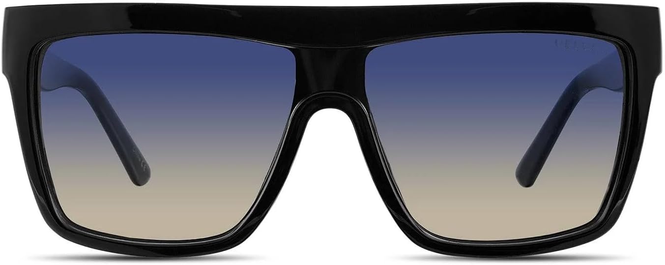 

Солнцезащитные очки Velvet Eyewear для женщин, модель Melania, черный/синий цвет, 100% защита от УФ-излучения, разработаны для женщин, произведены в США, размер Medium, Black