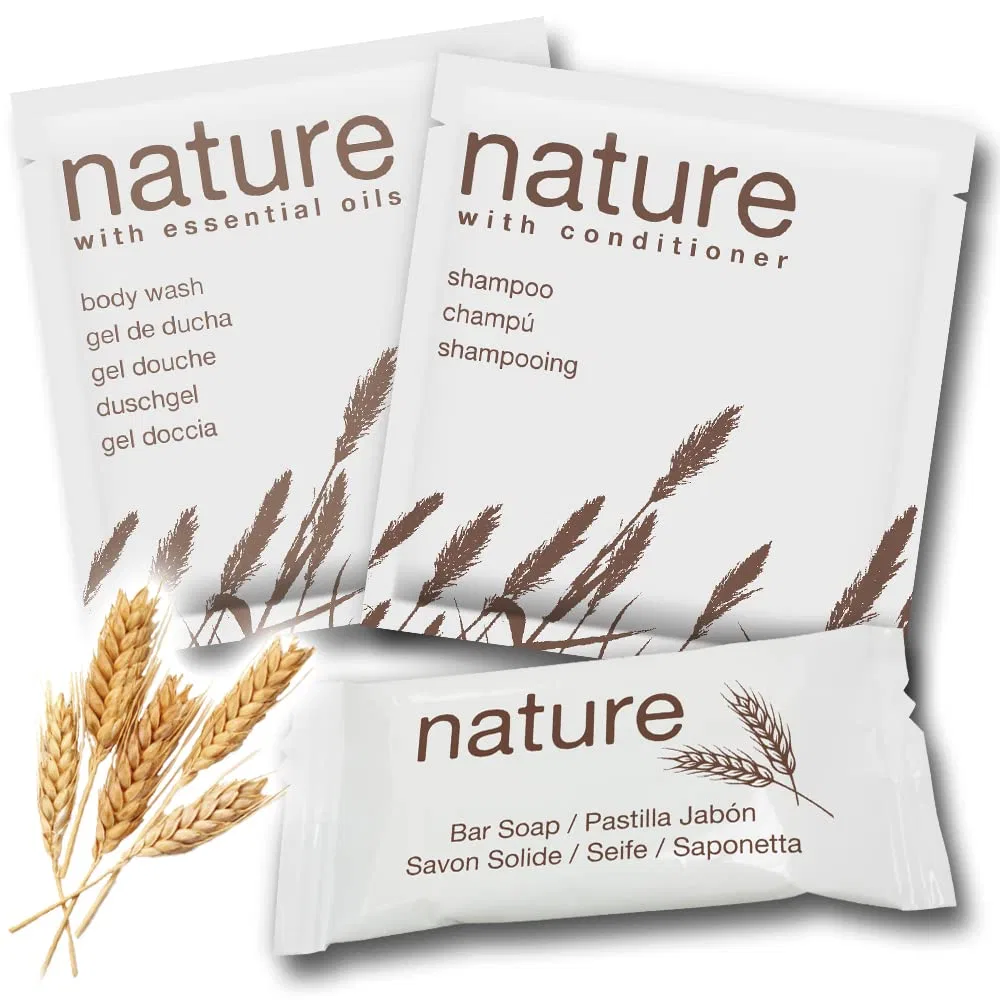 Набор гостиничных принадлежностей GPQ Nature Kit: гель для душа + шампунь + мыло, 100 x 3 продукта Gpq