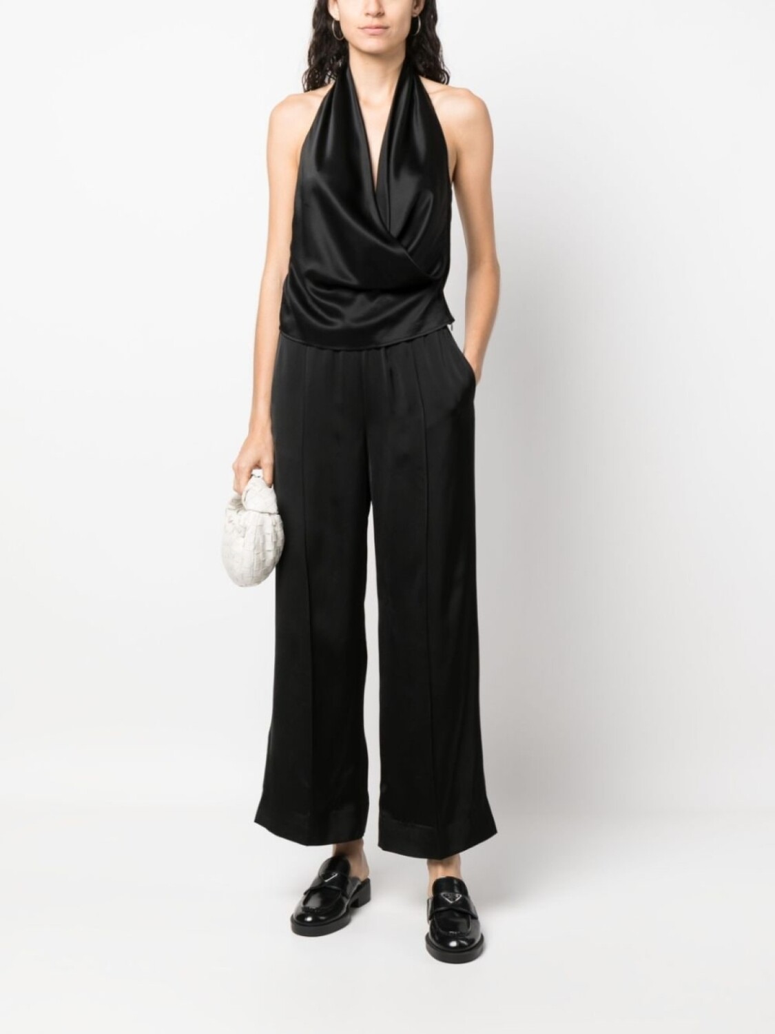 Jil Sander широкие брюки с эластичным поясом, черный — фото 2