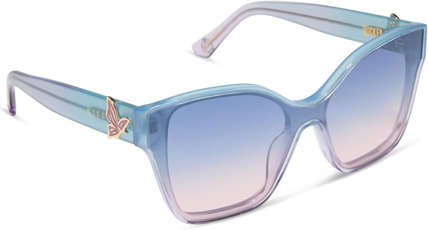 

DIFF | Солнцезащитные очки Wicked Glinda Upland Butterfly Square для женщин | Сине-розовый градиент + переход от синего к розовому | 100% защита от УФ-излучения, Blue Pink Gradient