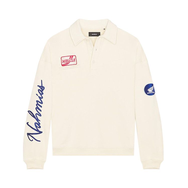 

Поло Nahmias Long-Sleeve Polo Henley Shirt, Egg White