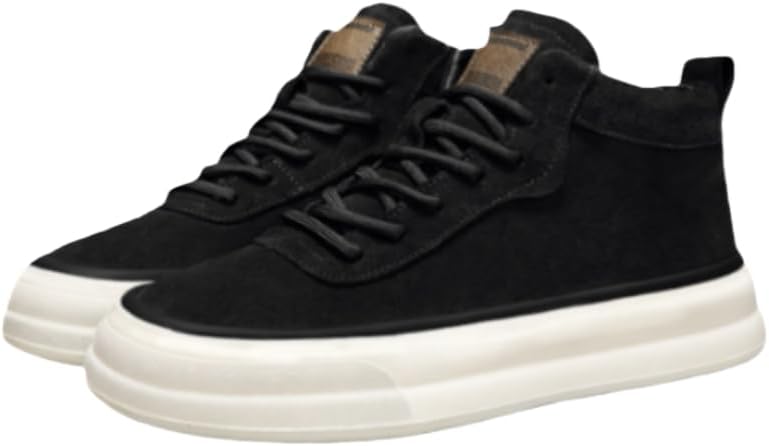 

Мужские модные спортивные кроссовки - на шнуровке, с толстой подошвой, высокие, больших размеров, с ПВХ подошвой - подходят для любого сезона или работы Spkfhd, черный