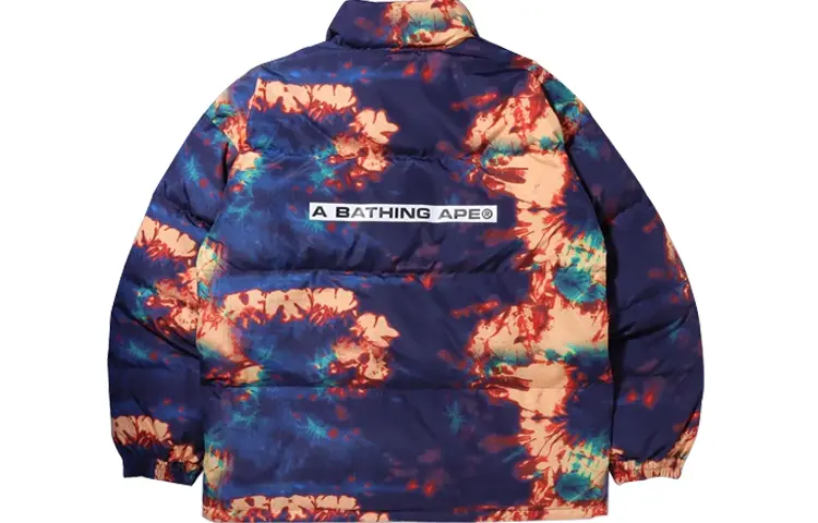 A BATHING APE Бейп тай-дай свободная пуховая куртка, Marine Blue — фото 4