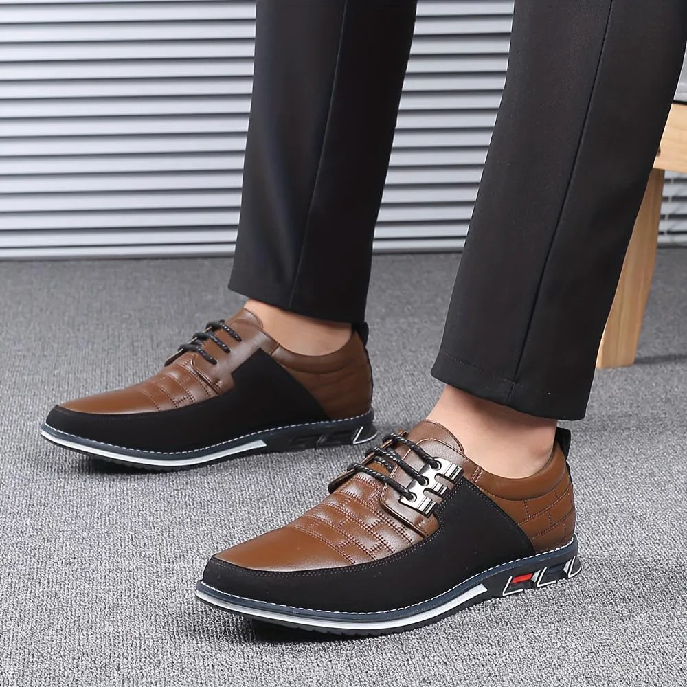 Men's lace-up Business Casual Shoes - Shock-Absorbing Insole, Anti-Slip Rubber Sole - Simple and Professional Style. Suitable for Offices, Events, and Travels - for Daily use and Weddings Clolinde, коричневый — фото 4