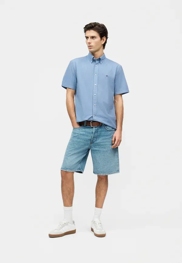 Рубашка Tommy Hilfiger garment dyed shirt, ярко-синий — фото 2