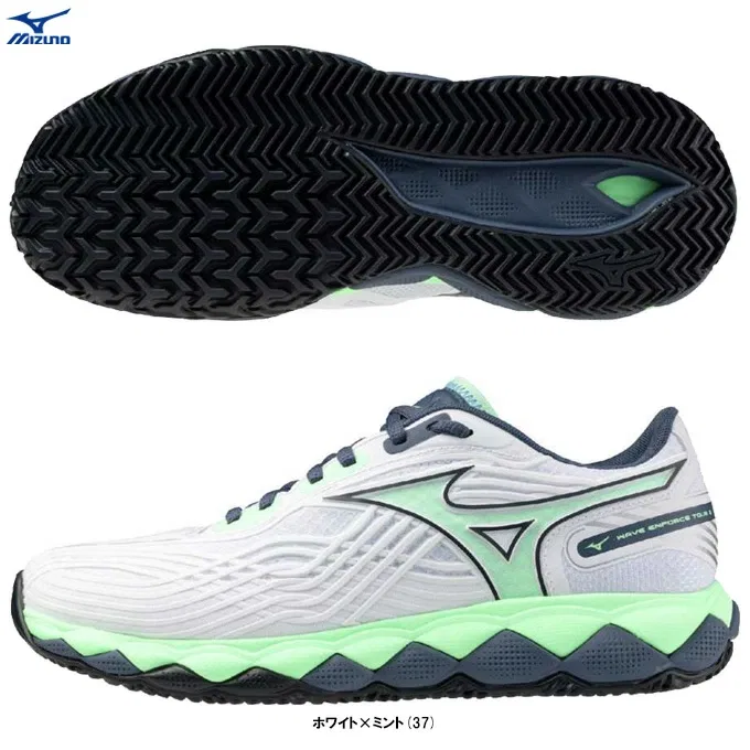 Теннисные кроссовки «Wave Enforce Tour 2 OC» от Mizuno, White X Mint (37)