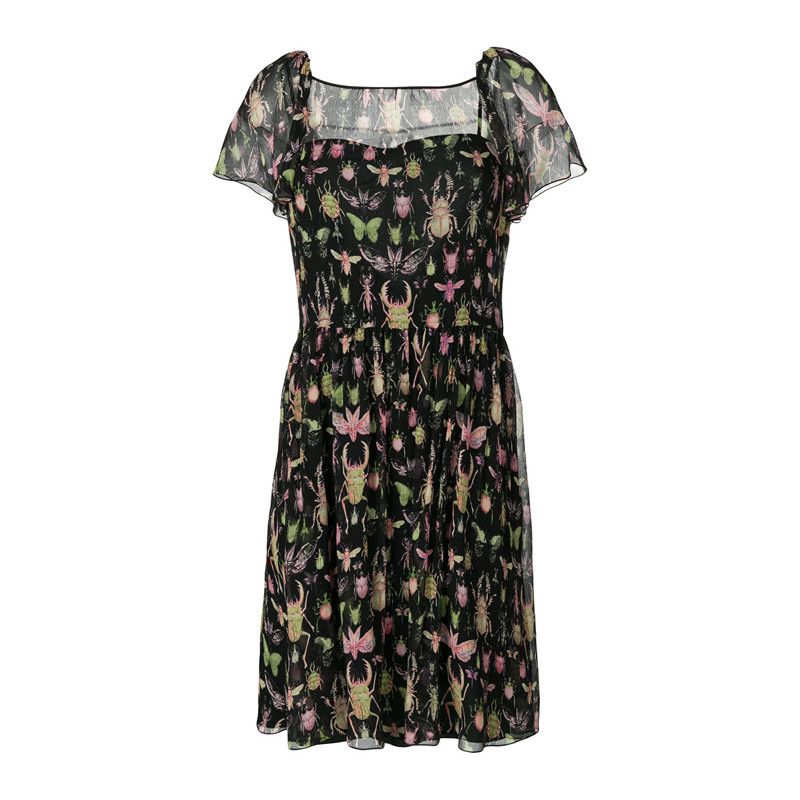 

Короткое платье с короткими рукавами женское черное RED VALENTINO