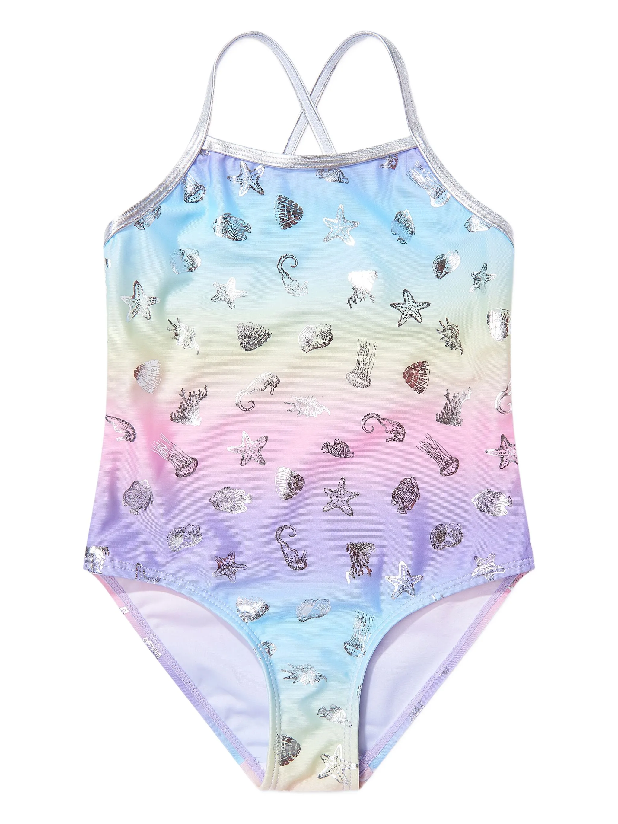 

Купальник с эффектом металлик Soliswim Kids, розовый