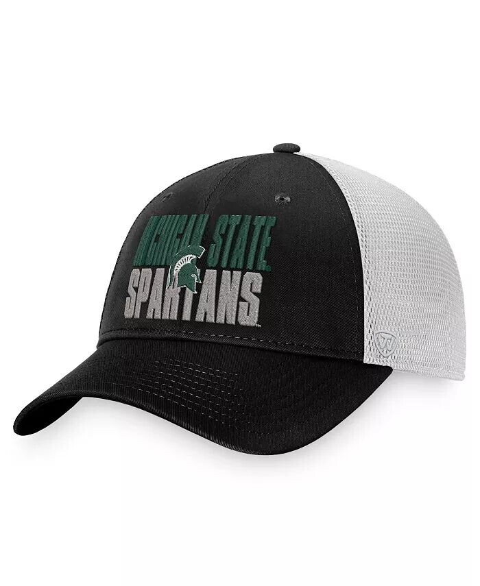 

Мужская черно-белая кепка Snapback от Michigan State Spartans Stockpile Trucker Top Of The World, черный