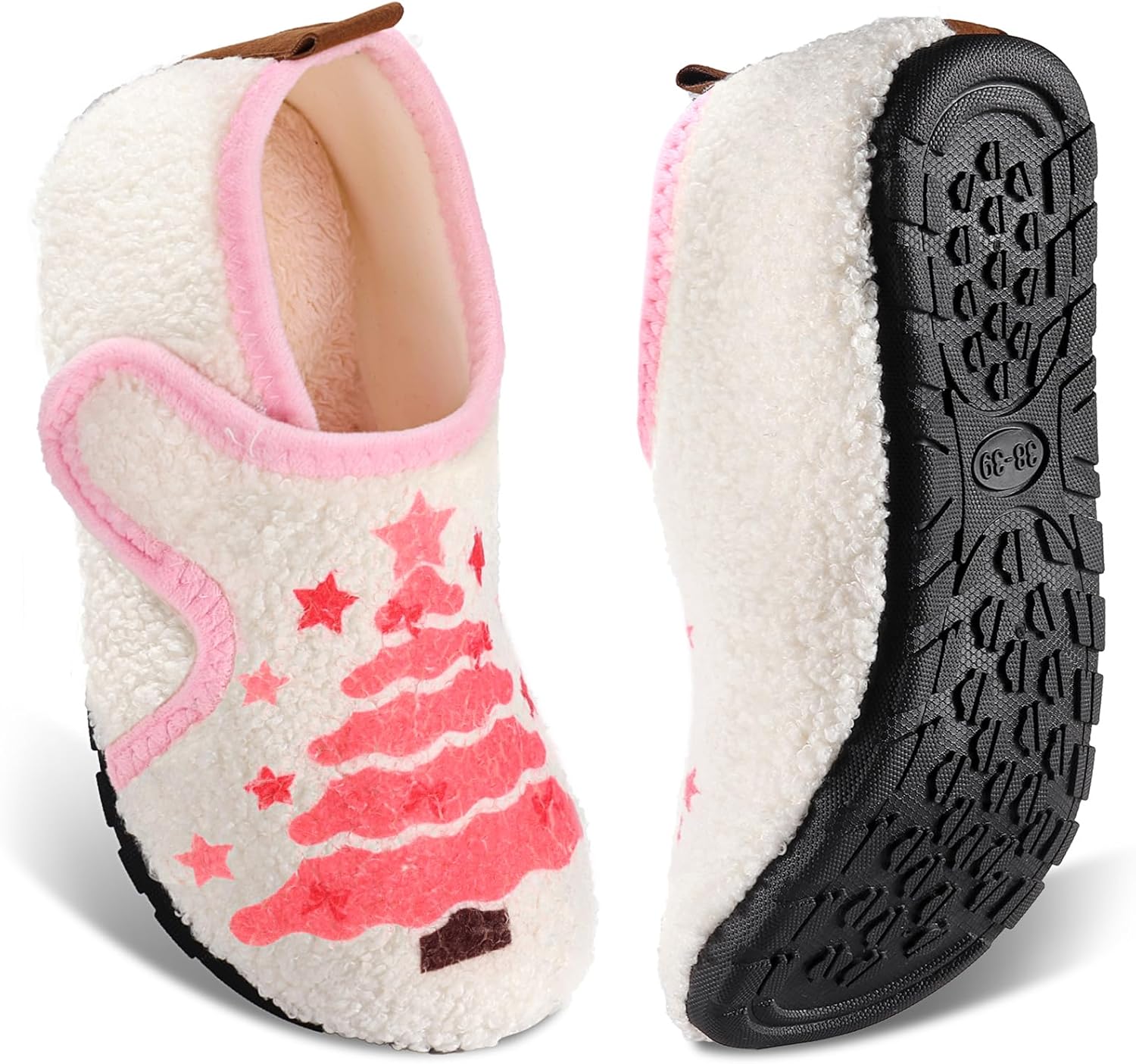 

Домашние тапочки Ibeauti для женщин и мужчин, легкие и удобные, как носки, с резиновой подошвой, для дома, спальни и путешествий, розовый