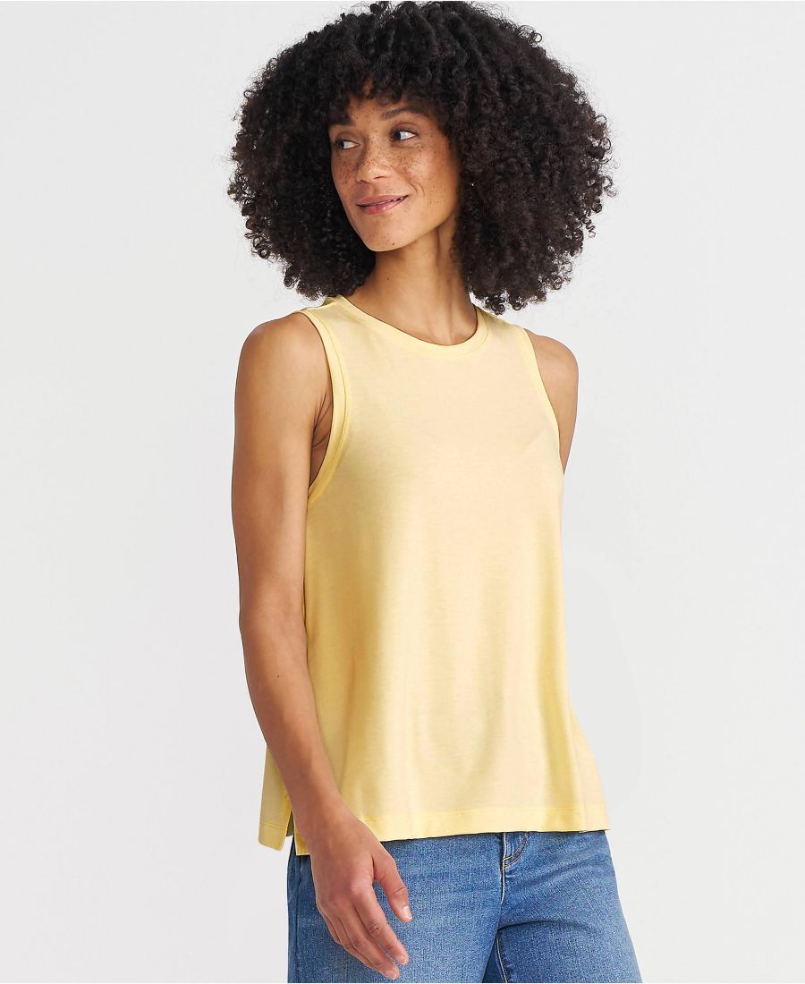 

Женская майка-топ Power Performance с круглым вырезом Lands' End, Pale yellow