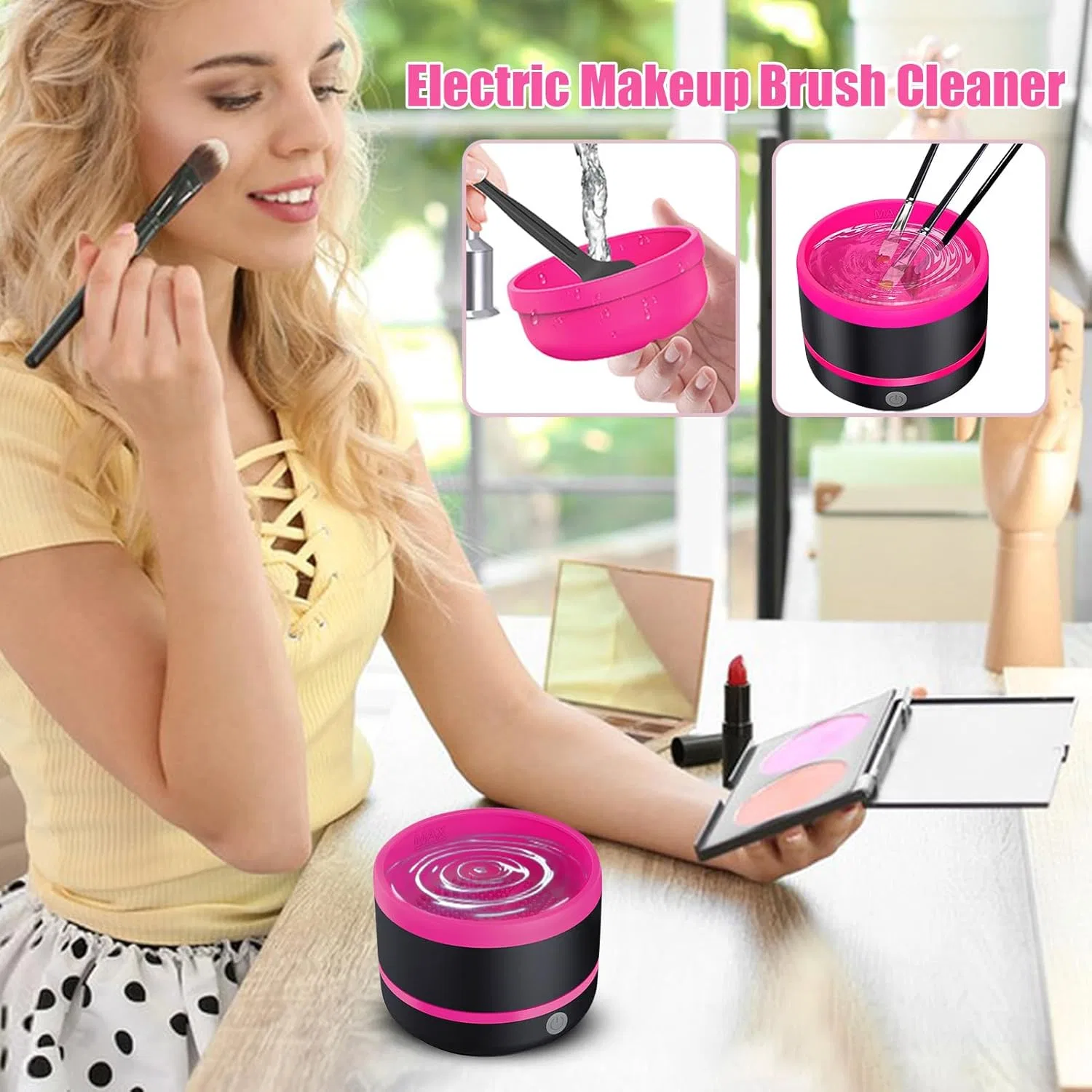 Машинка для чистки кистей Electric Brush Washer, автоматическая, белый — фото 2