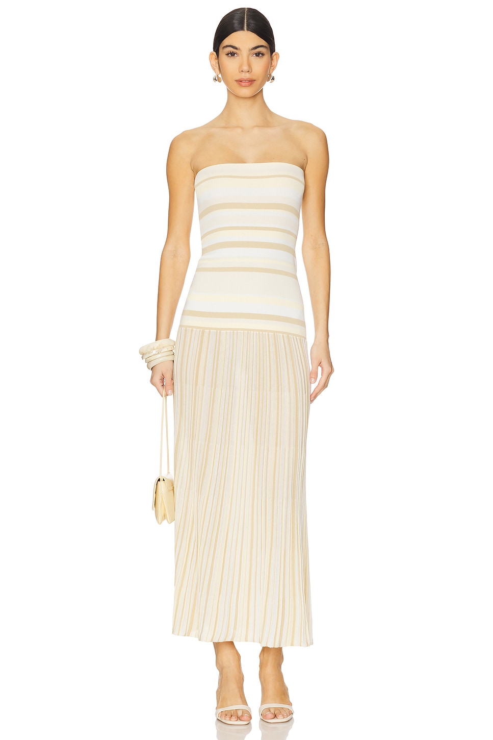 

Платье без бретелек Citara от Faithfull The Brand, butter stripe