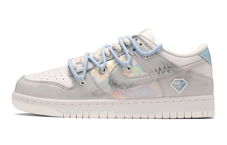 

Кроссовки Nike Dunk Skateboard Shoes Women's Low-Top Gray Blue