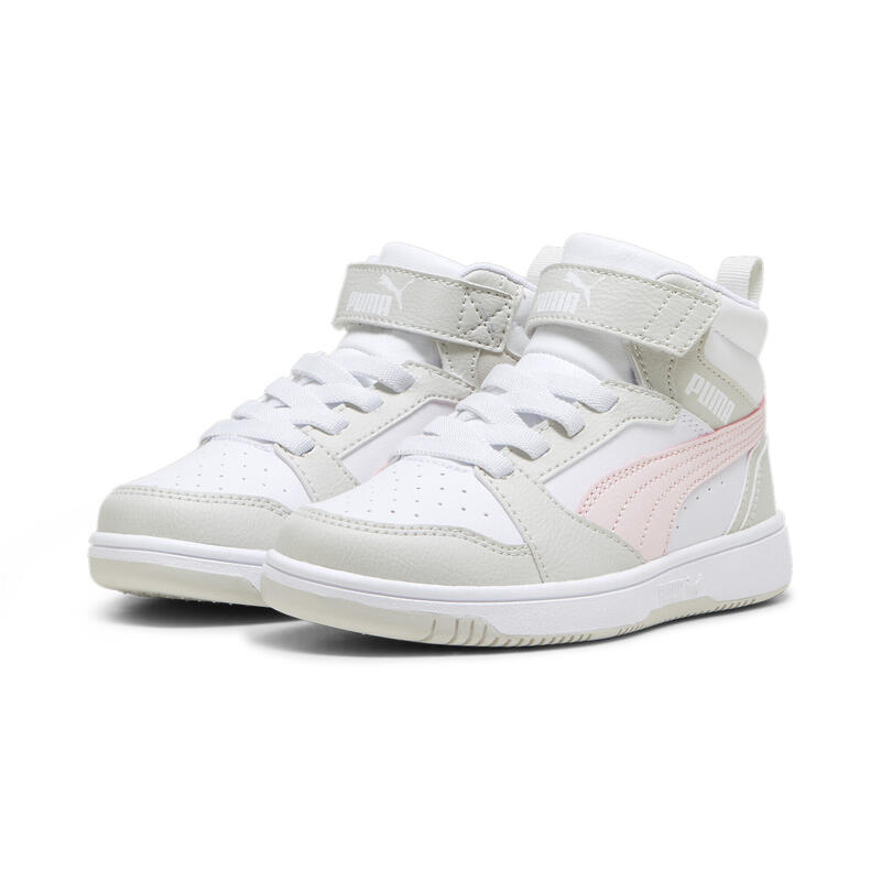 

Кроссовки Rebound V6 Mid Молодежные PUMA White Frosty Pink Sedate Grey, цвет rosa