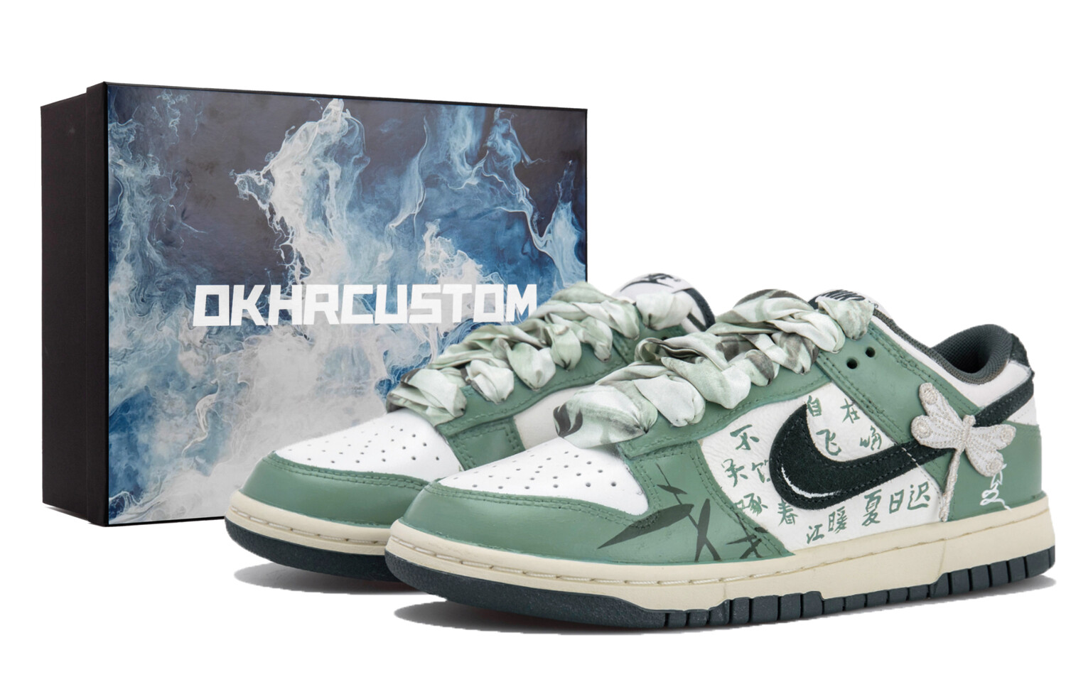 

Кроссовки Nike Dunk Skateboarding Shoes Unisex Low-top White/green, зеленый