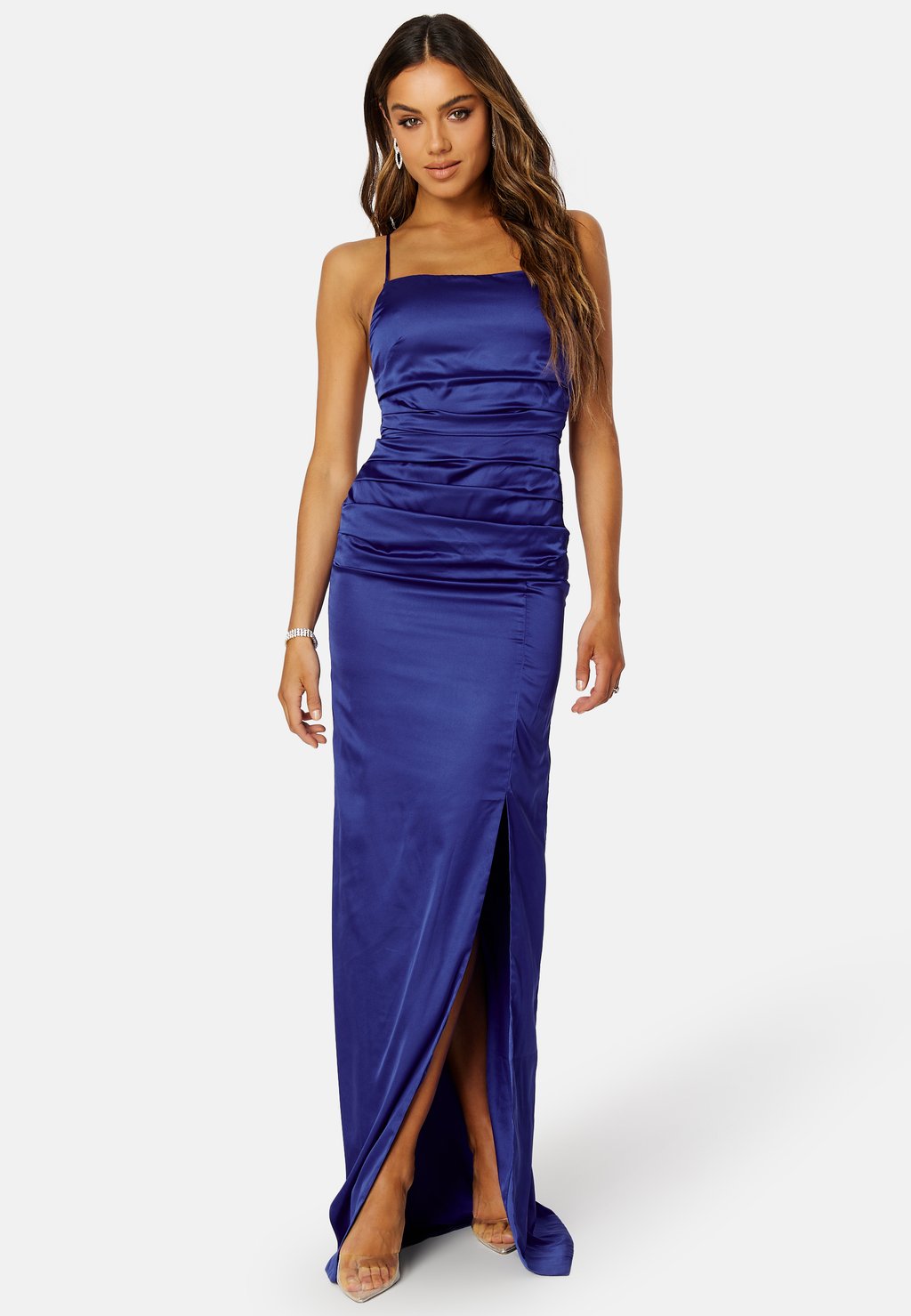 

Платье RUSHED SATIN STRAP GOWN Bubbleroom, темно-синий