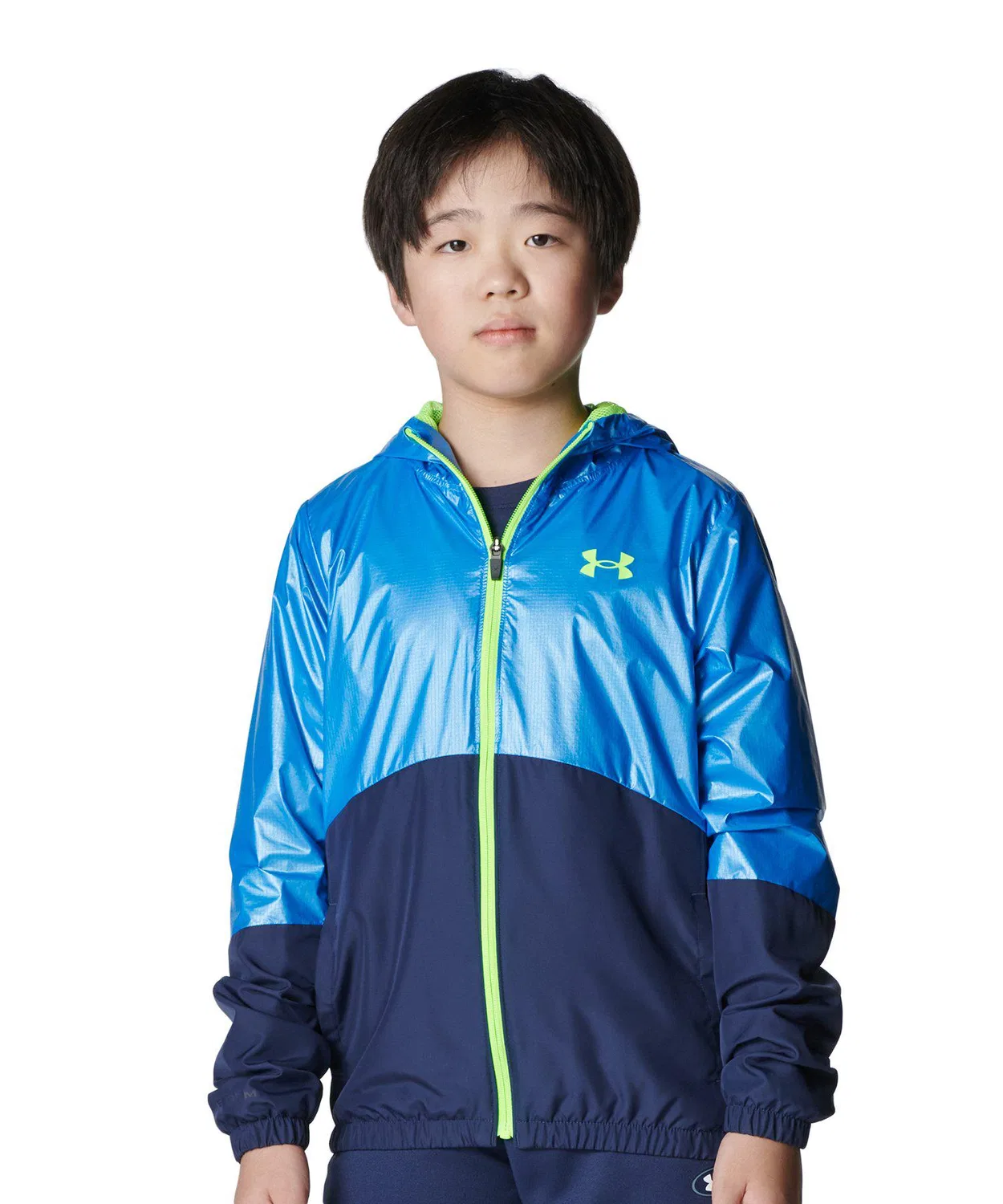 Ветровка детская UA Storm с металлическим отливом, бренд Under Armour, синяя