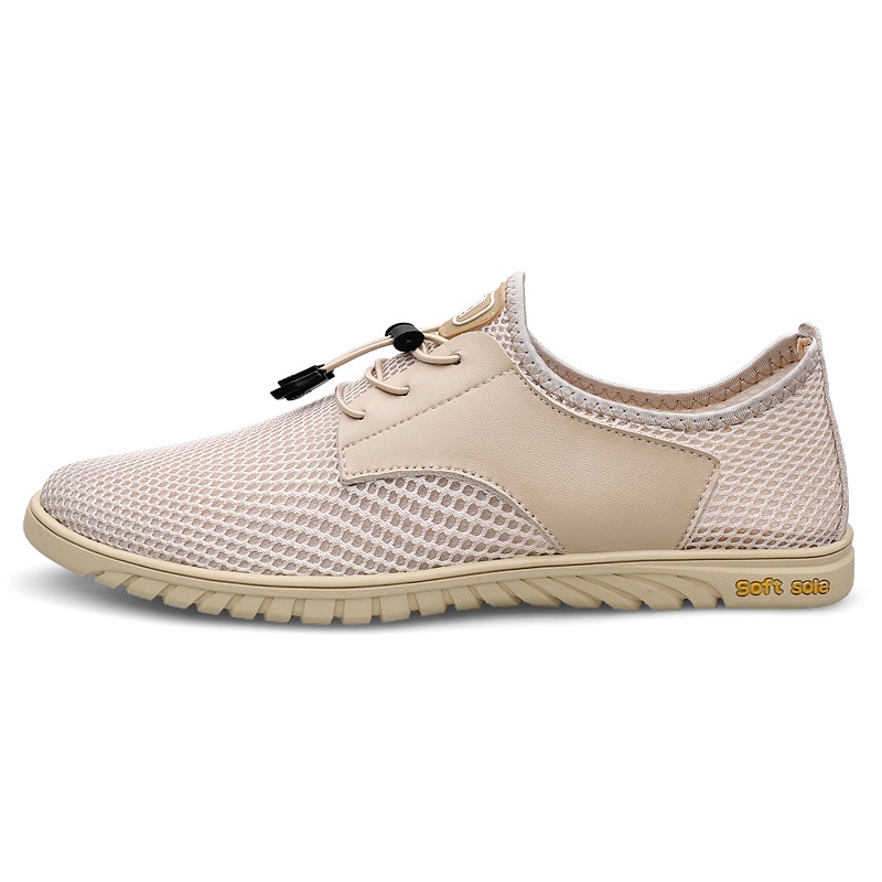

LAORENTOU Мужские низкие кеды бежевые, цвет Beige