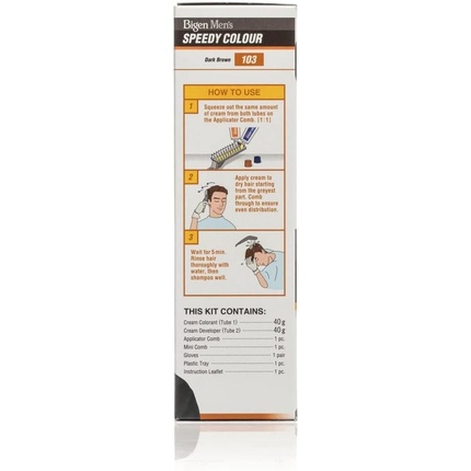 Мужская краска Speedy Color, легкое и быстрое нанесение, без аммиака, с аппликатором-расческой 103, темно-коричневый Bigen — фото 3