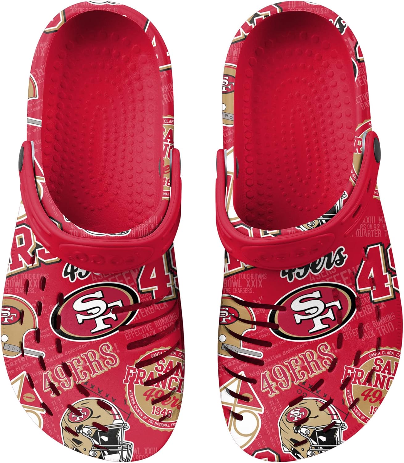 Сабо с ремешком FOCO Arizona Cardinals NFL для мужчин с историческим принтом, San Francisco 49ers Historic Print With Strap — фото 4