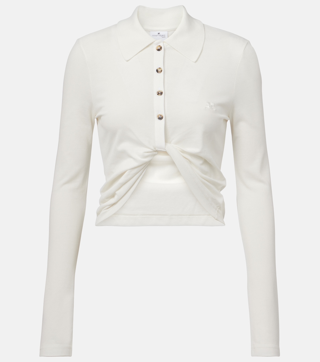 

Укороченная хлопковая рубашка Courrèges, Heritage White
