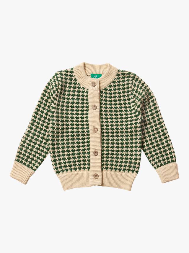 

Кардиган из чистого органического хлопка baby dogtooth Little Green Radicals, цвет Green/Cream
