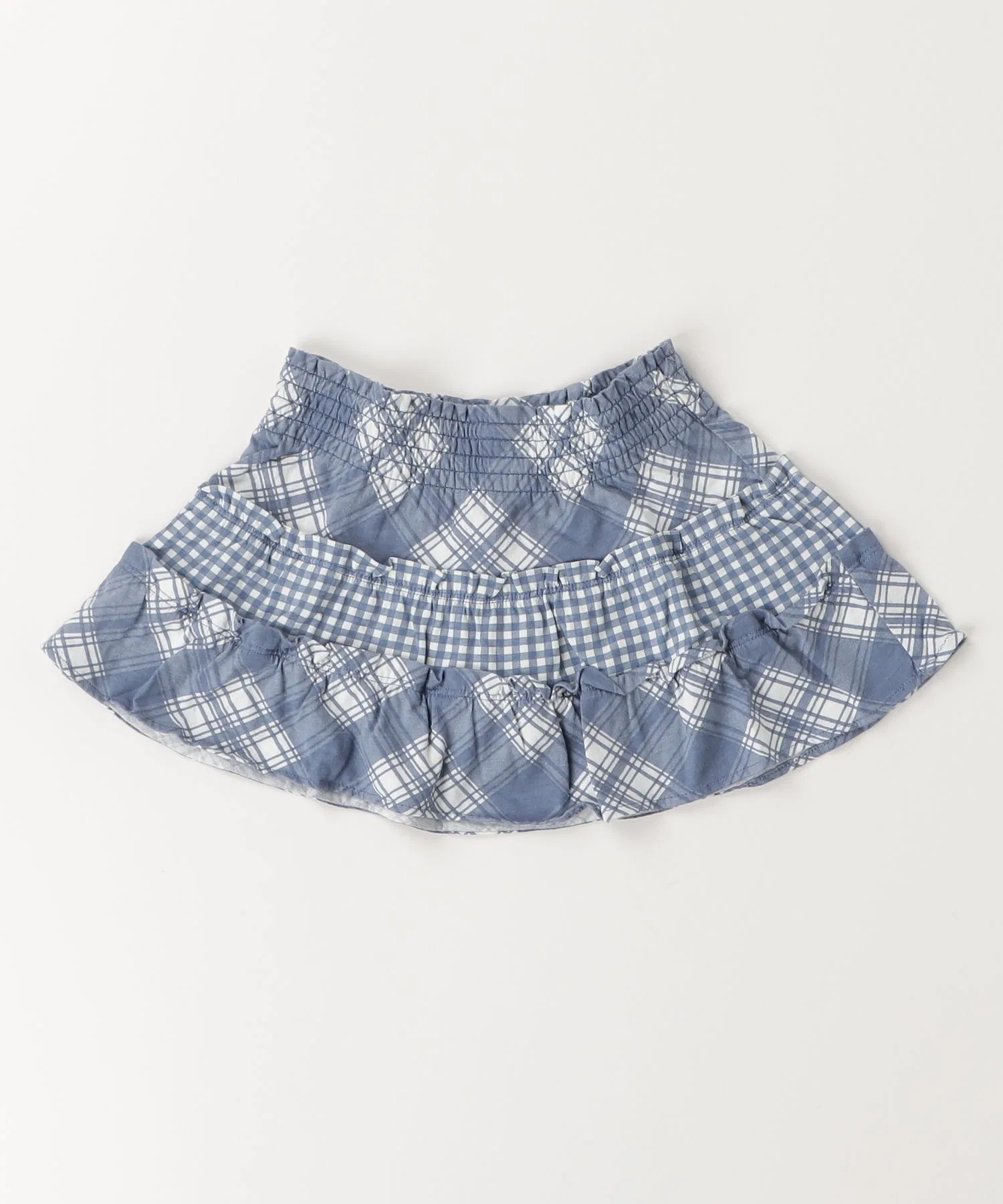 Детская юбка POLO RALPH LAUREN CHILDRENSWEAR в клетку с оборками тёмно-синяя — фото 3