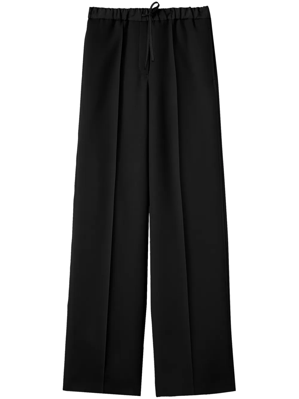 

Прямые брюки из шерсти с кулиской JIL SANDER, черный