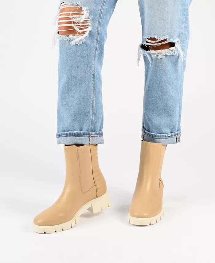 Женские ботильоны Tatiana с эластичной подошвой Gore Lug Sole Journee Collection, коричневый/бежевый — фото 3