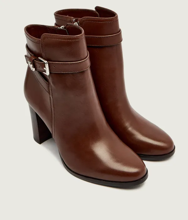 Кожаные ботильоны на блочном каблуке Brooke II Lauren Ralph Lauren, коричневый — фото 3
