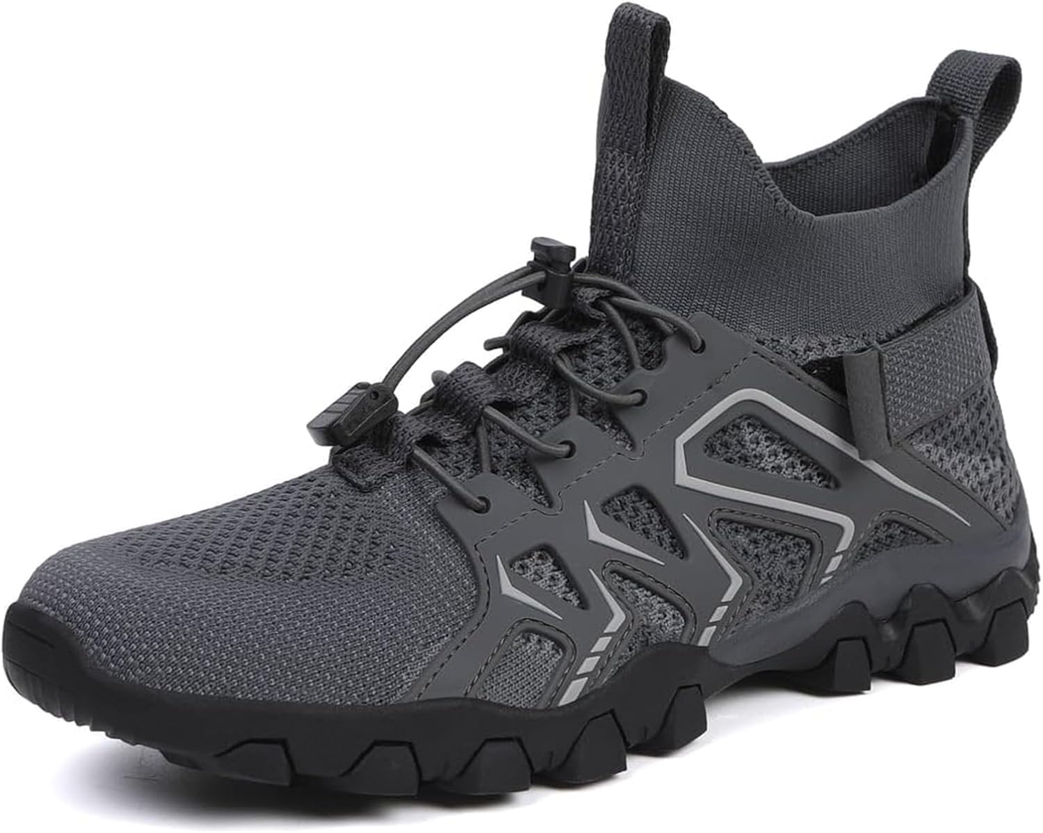 

Мужские водные кроссовки с быстросохнущей сеткой для активного отдыха, спорта и повседневной носки, нескользящие, удобные, дышащие, для треккинга, прогулок и походов Nigxwns, серый