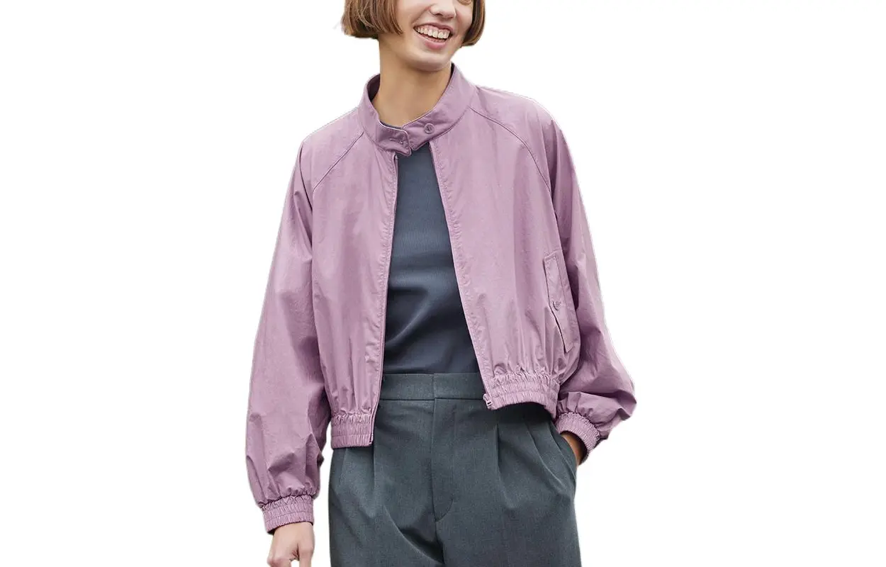 Куртка женская светло-голубая фиолетовая UNIQLO — фото 2