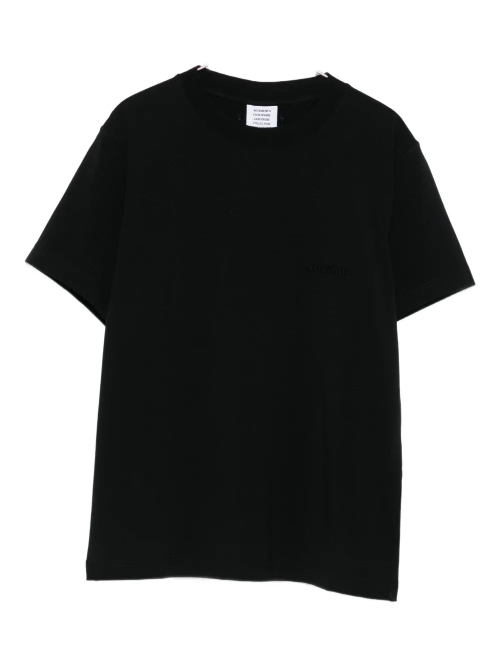 

Футболка с круглым вырезом и короткими рукавами VETEMENTS, черный