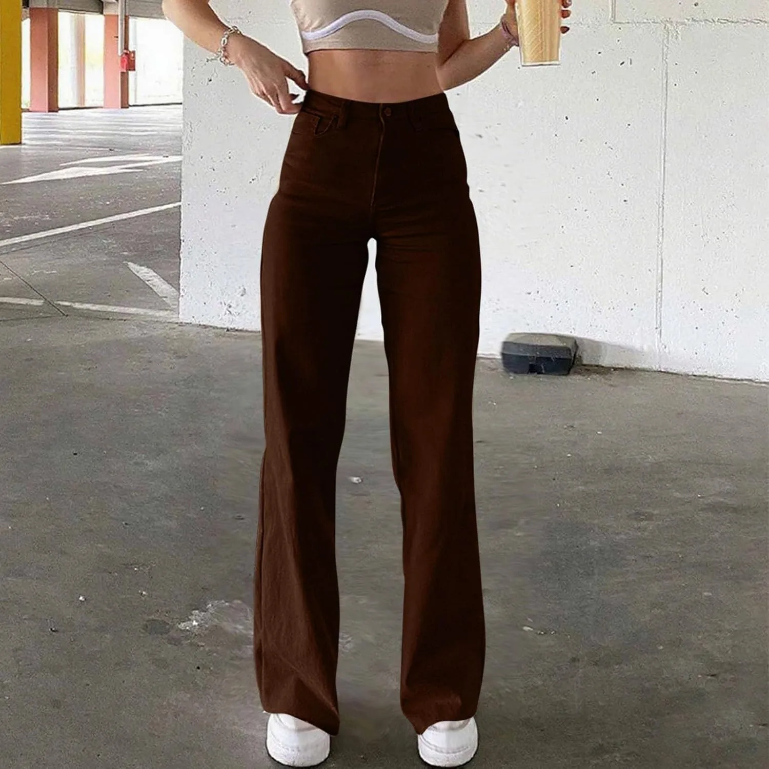 Джинсы для женщин Straight Leg High Waisted Stretchy — фото 2