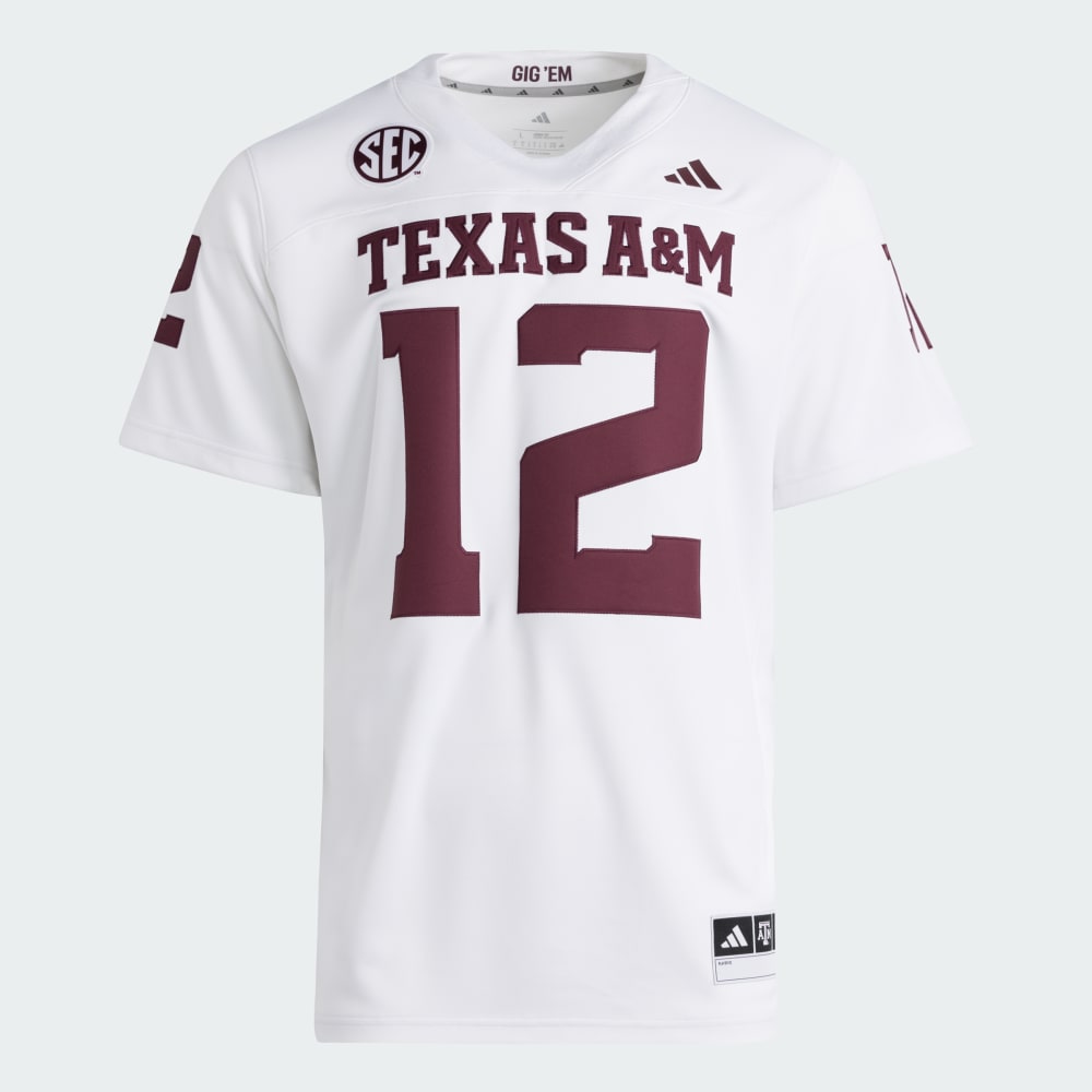 

Джерси Adidas Texas A&M Aggies Premier Away Football Jersey, белый
