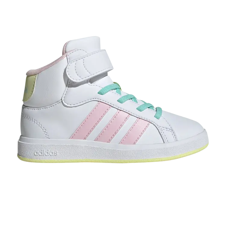 

Кроссовки Grand Court Mid K, цвет White Clear Pink Yellow