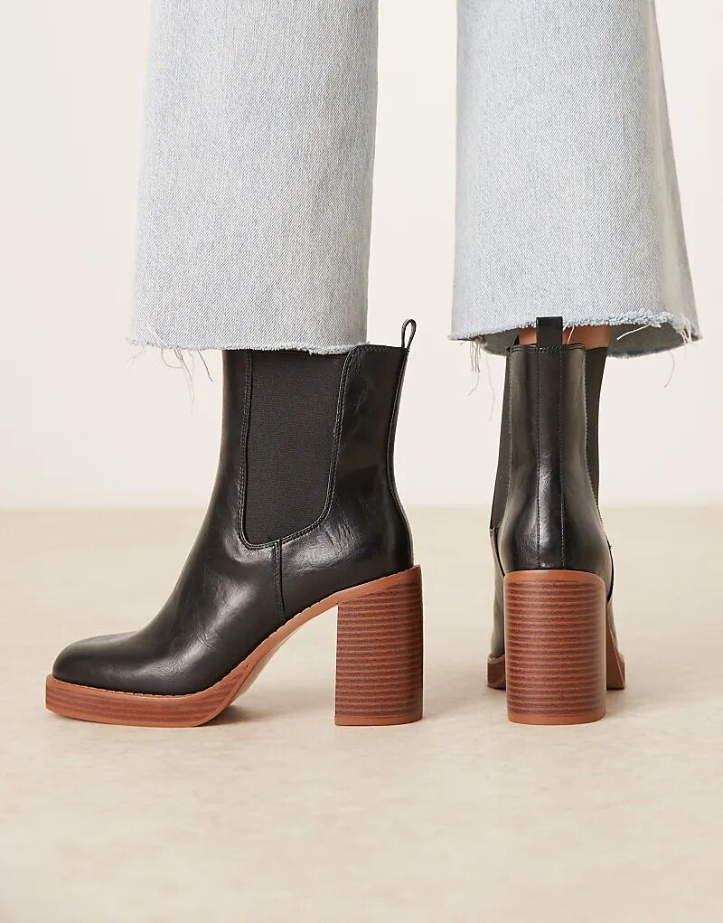 Ботильоны ASOS DESIGN Evelyn на платформе и каблуке черного цвета