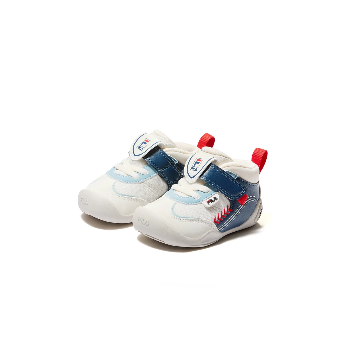 Детские ботинки Heritage FHT из искусственной кожи и текстиля с защитой от ударов FILA KIDS, F-GD Milk White/Deep Dive Blue — фото 4